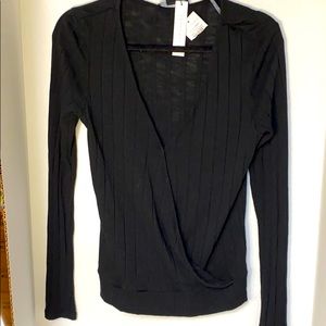 Sanctuary lightweight wrap Top black M BNWT